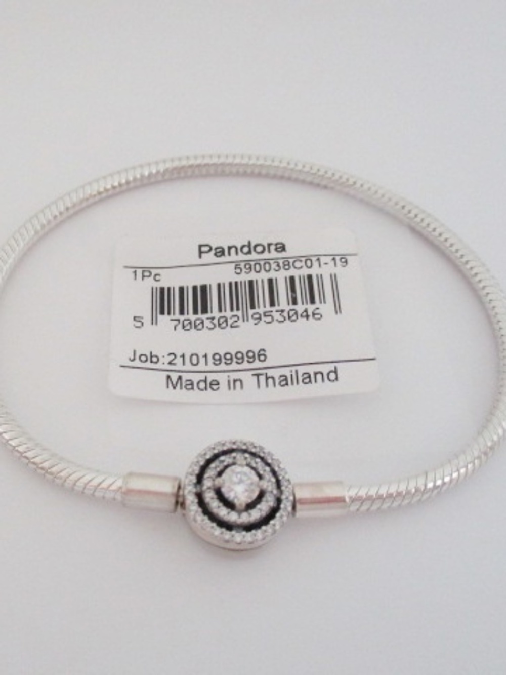 PANDORA - Moments Halo Snake Chain Bracelet